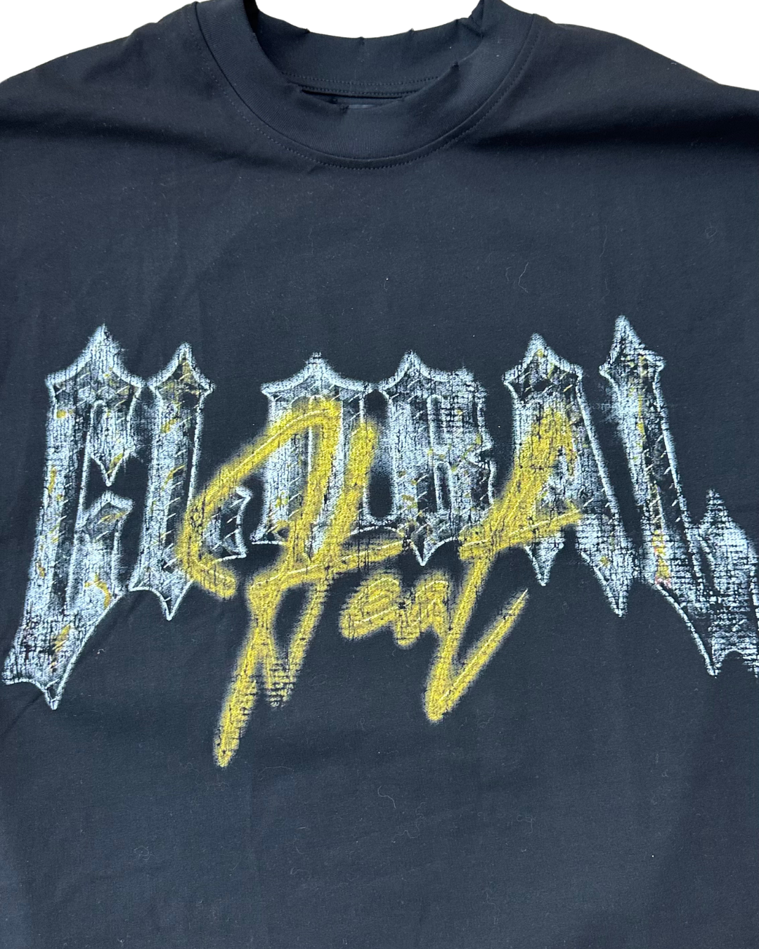 Black Global Rockstar Cut-Off Tee
