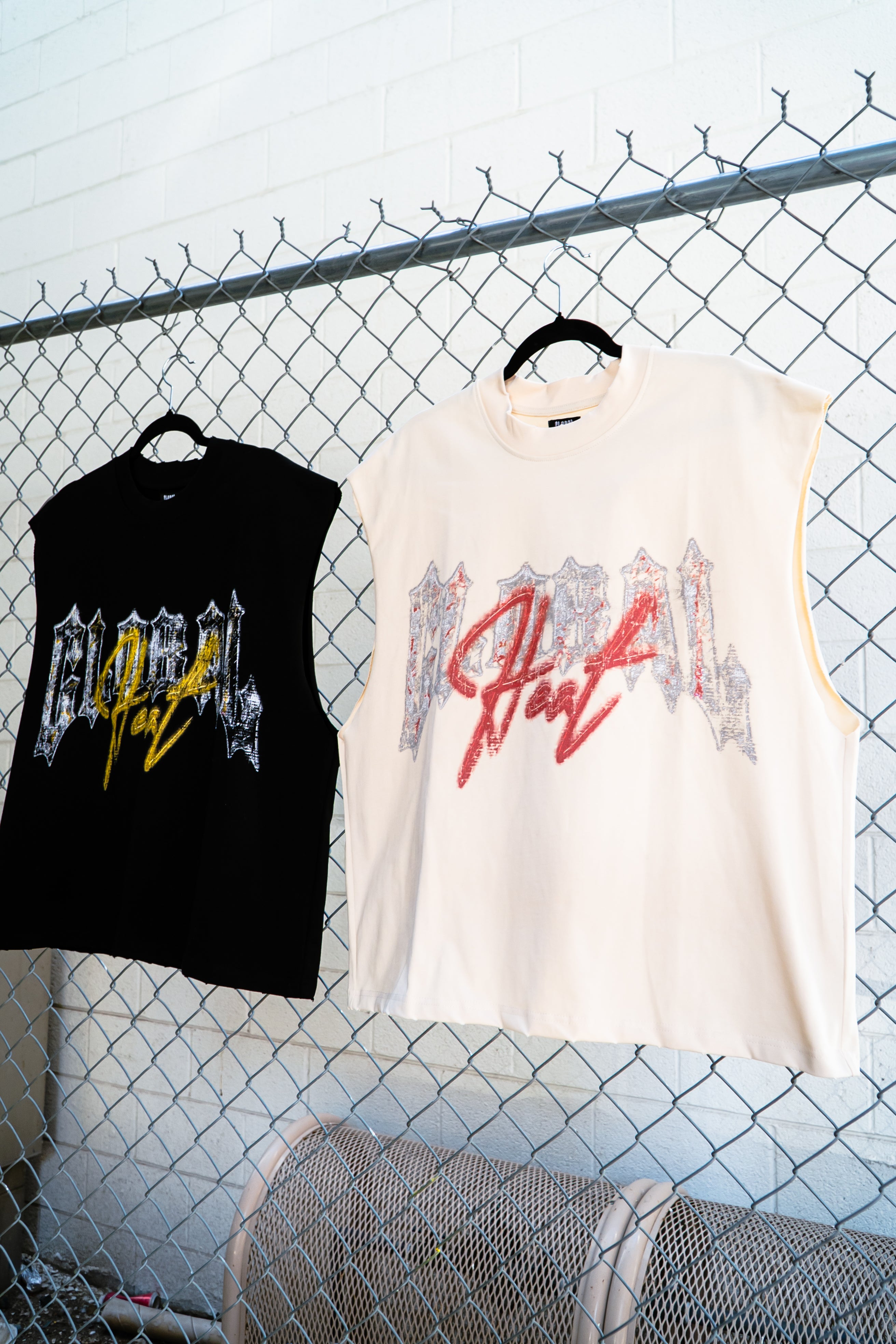Cream Global Rockstar Cut-Off Tee