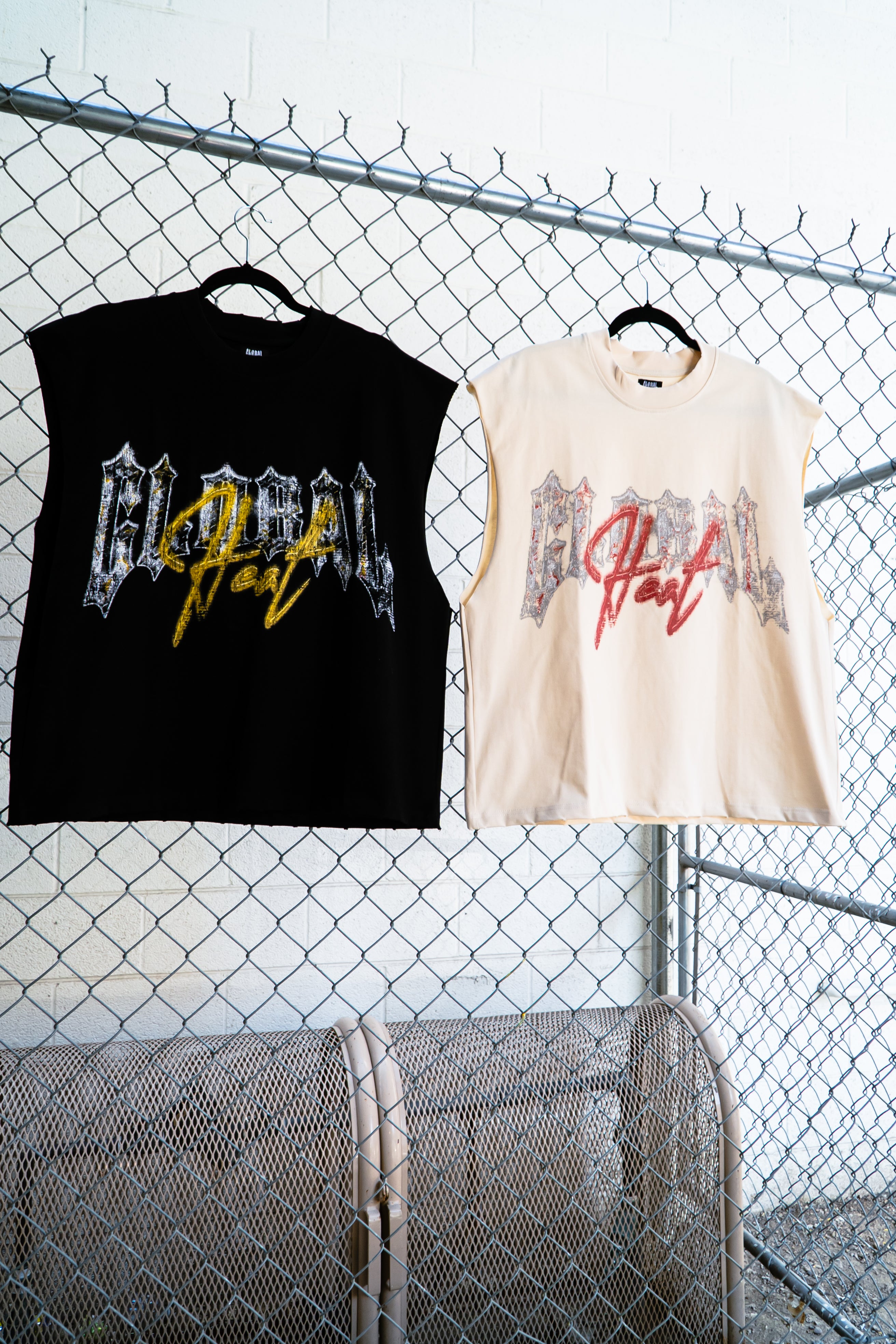 Cream Global Rockstar Cut-Off Tee