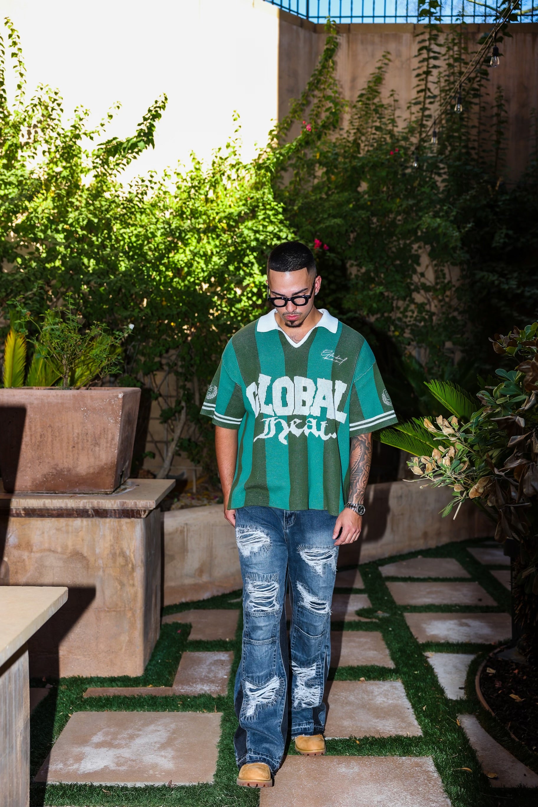 Green And White Polo