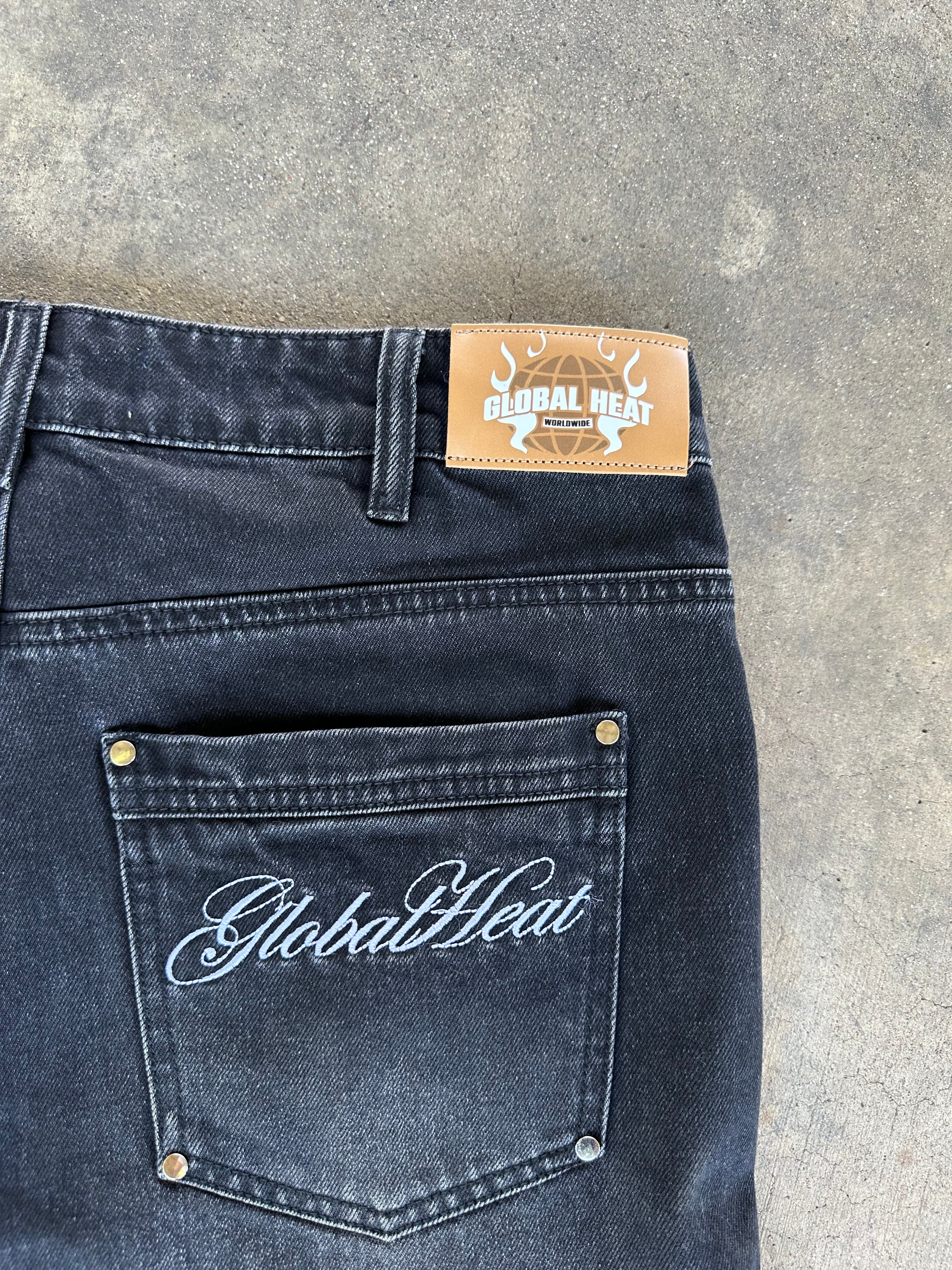 Black Global Denim Shorts