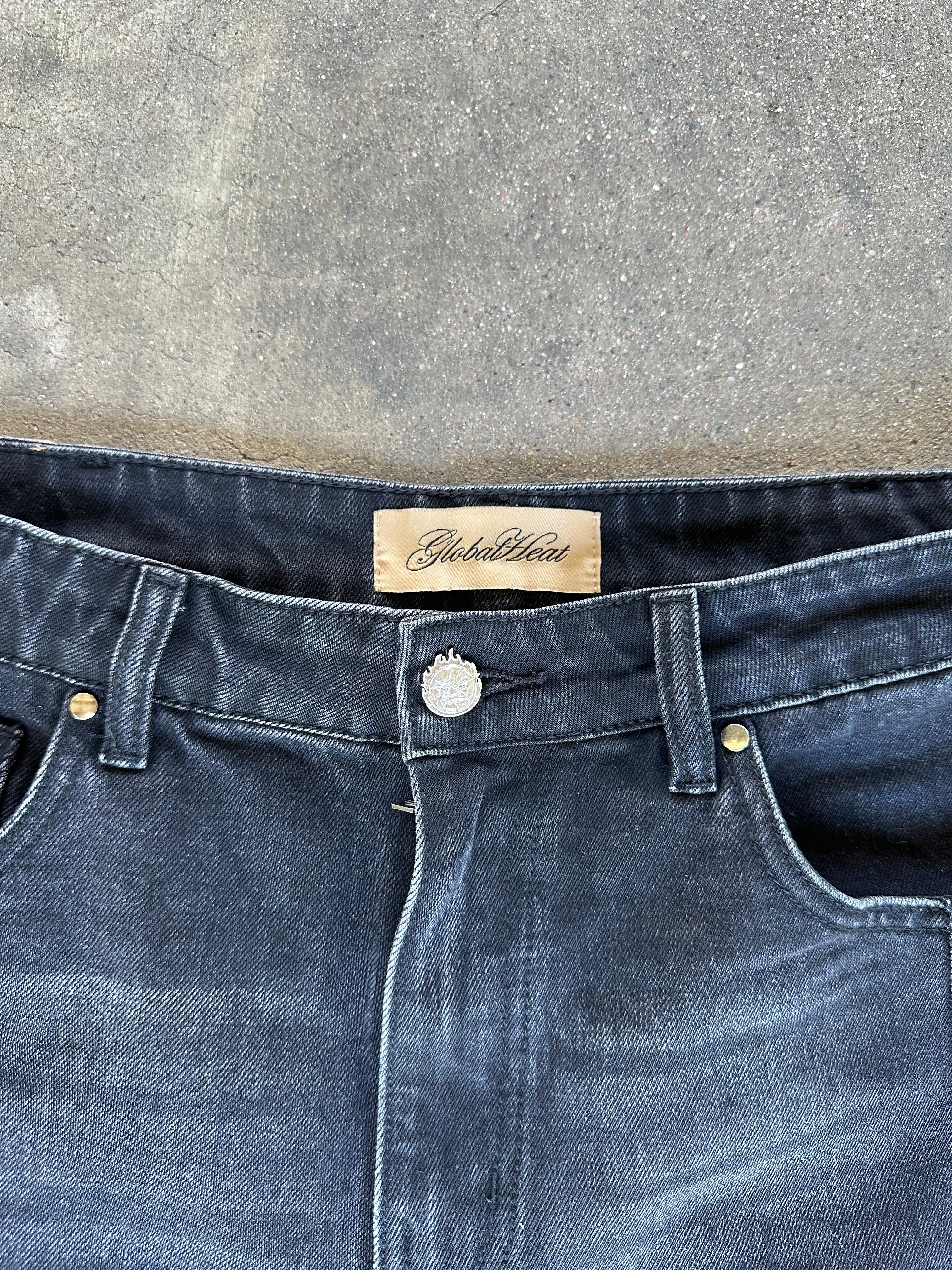 Black Global Denim Shorts